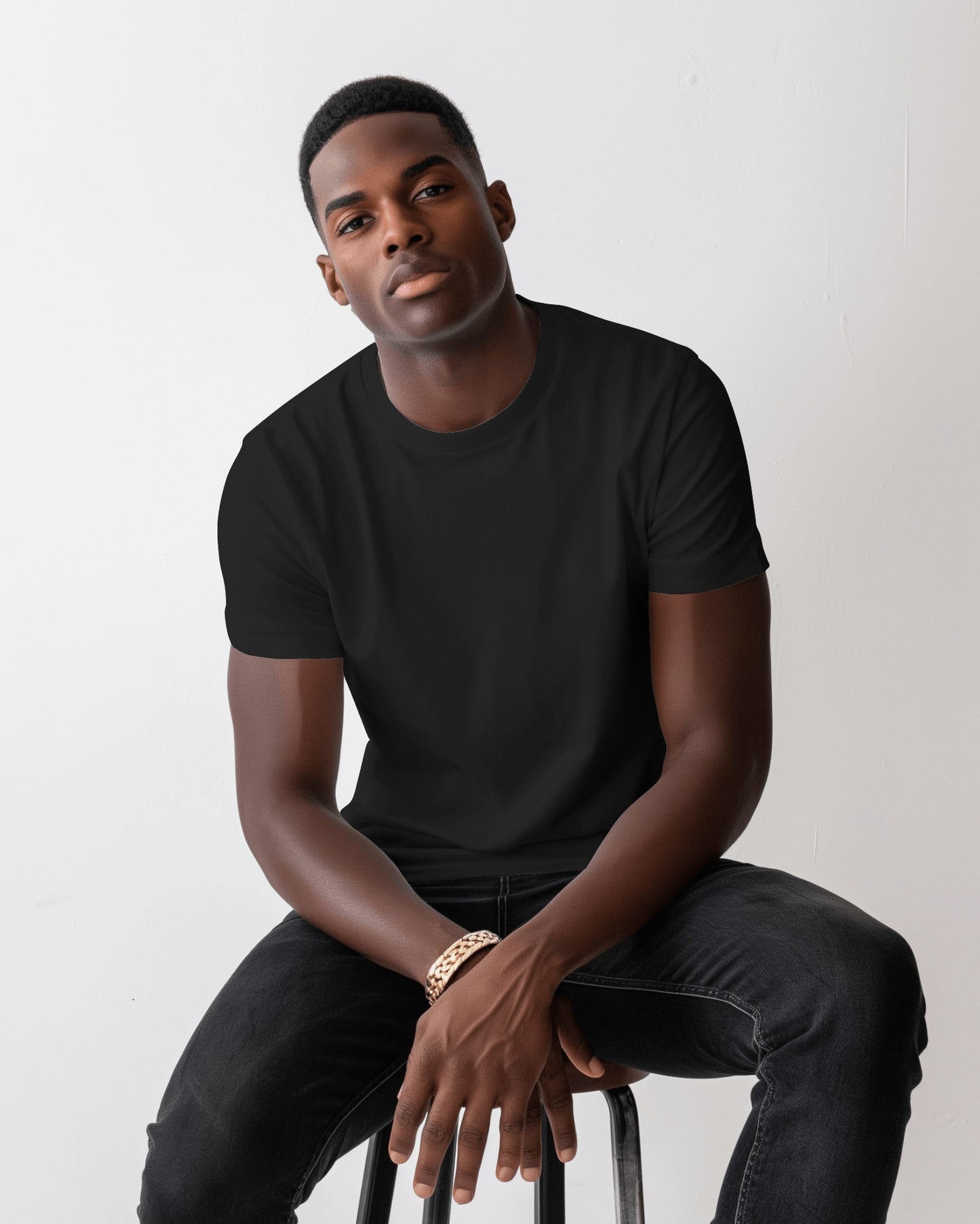 Regular Fit Cotton T-shirt Unisex: Black