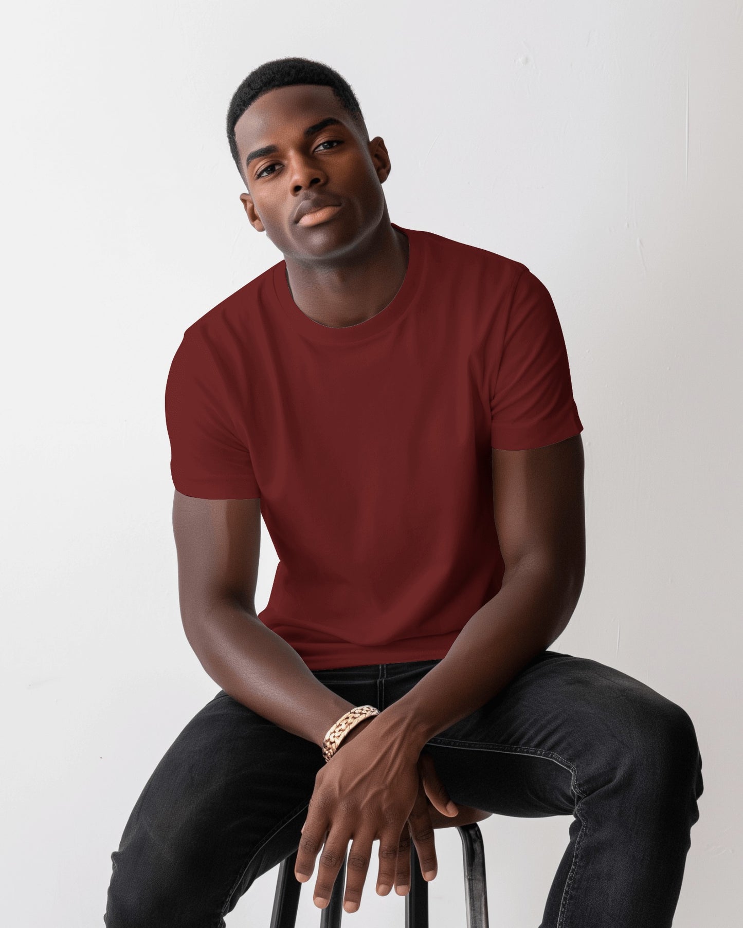 Regular Fit Cotton T-shirt Unisex: Maroon