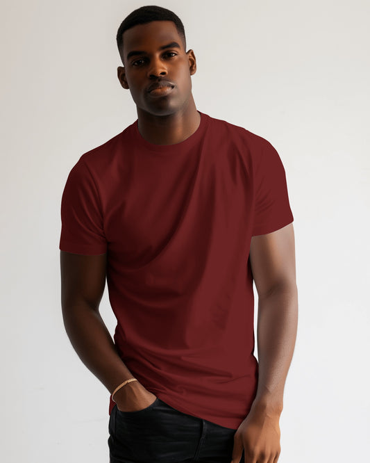 Regular Fit Cotton T-shirt Unisex: Maroon