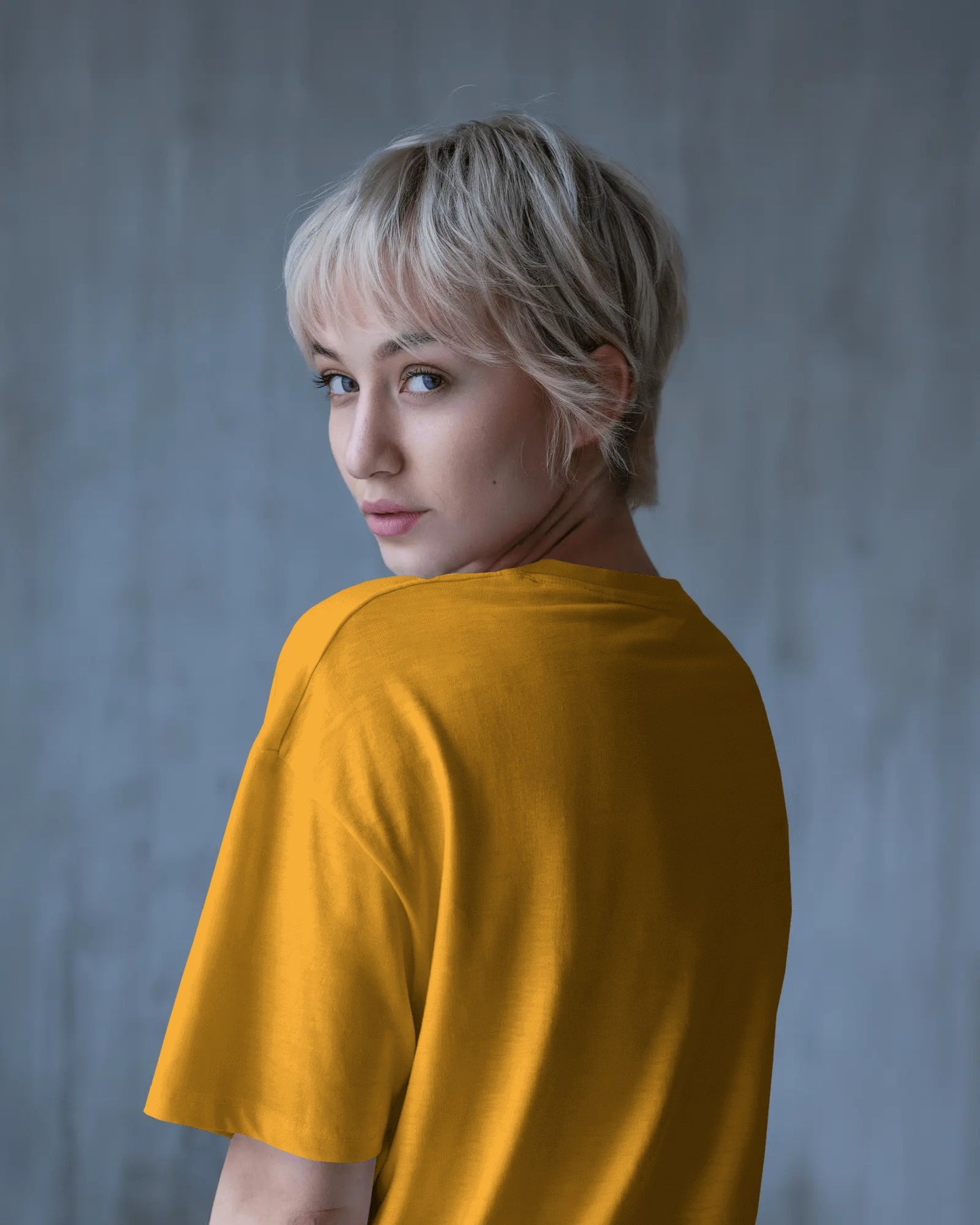 Oversized Fit Cotton T-shirt Unisex: Mustard