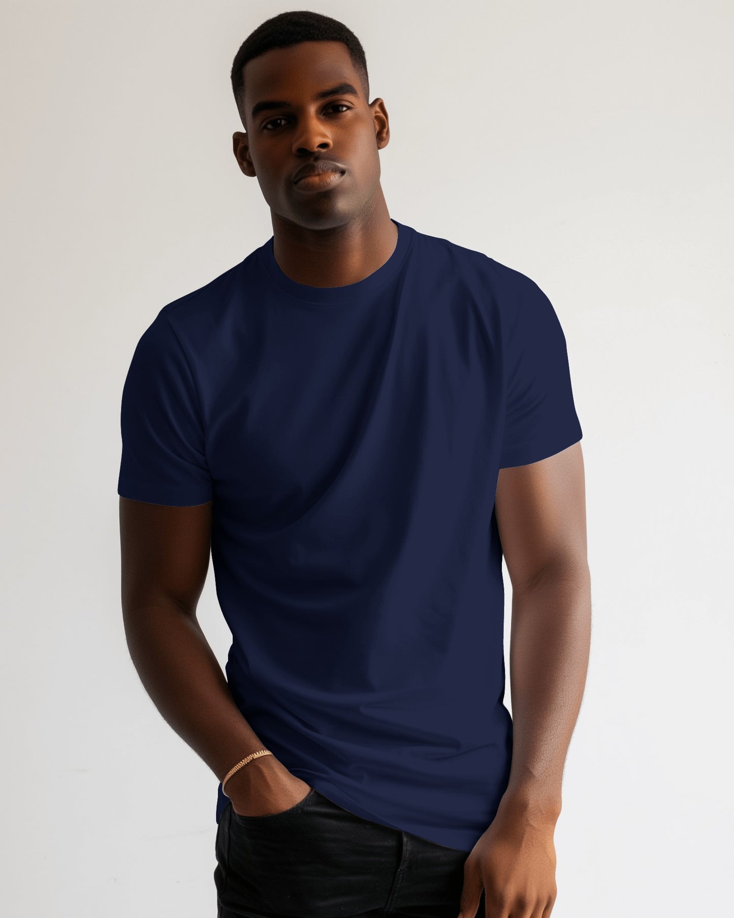 Regular Fit Cotton T-shirt Unisex: Navy Blue