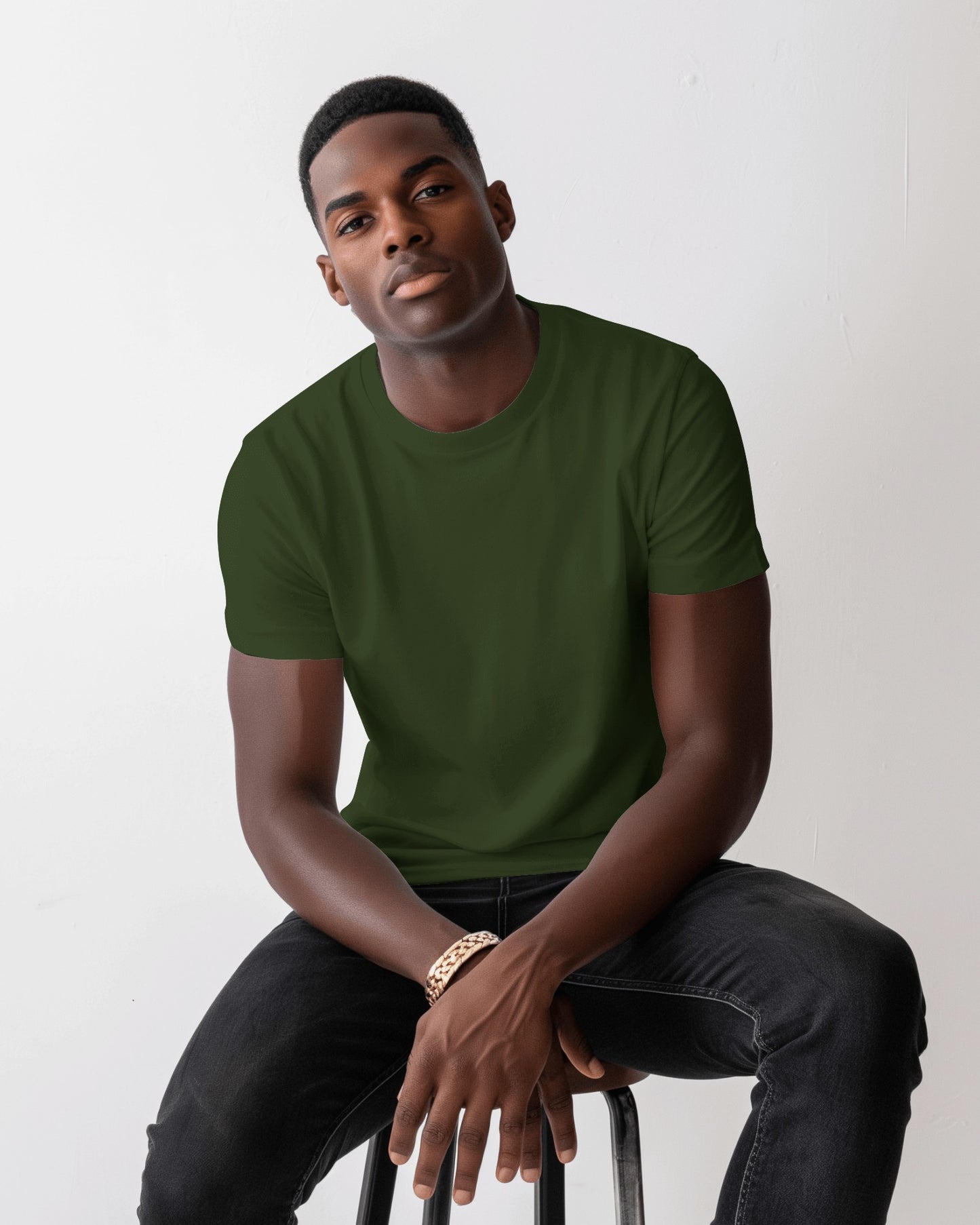 Regular Fit Cotton T-shirt Unisex: Olive Green