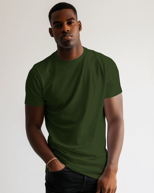 Regular Fit Cotton T-shirt Unisex: Olive Green