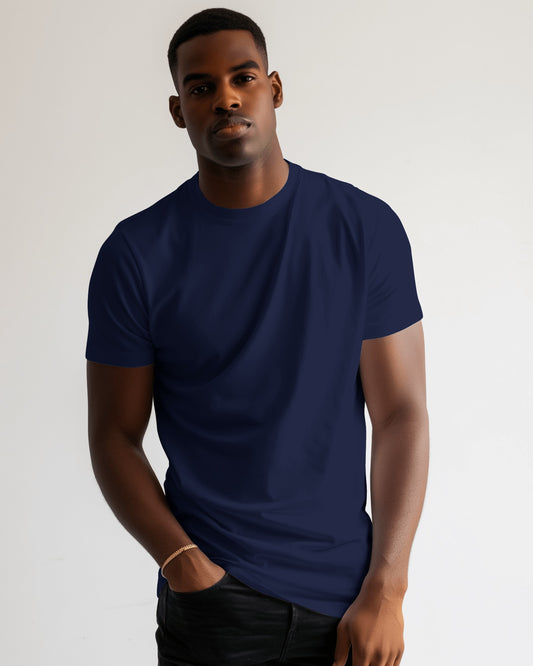 Regular Fit Cotton T-shirt Unisex: Navy Blue