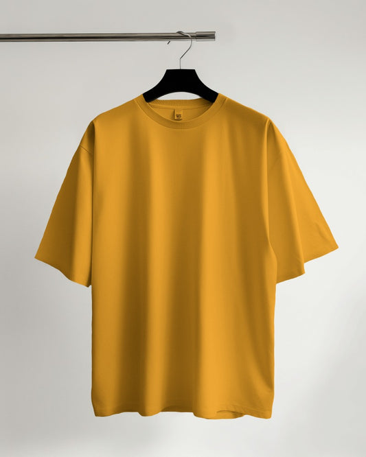 Oversized Fit Cotton T-shirt Unisex: Mustard